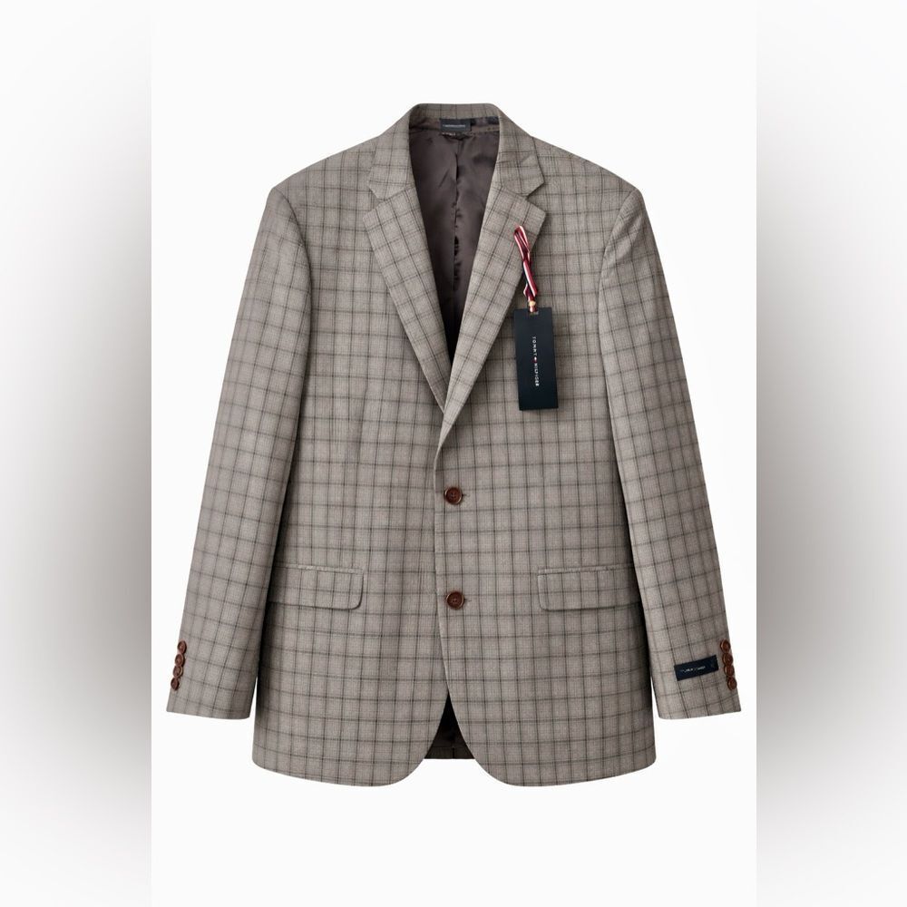 NWT Tommy Hilfiger Gray Plaid Blazer